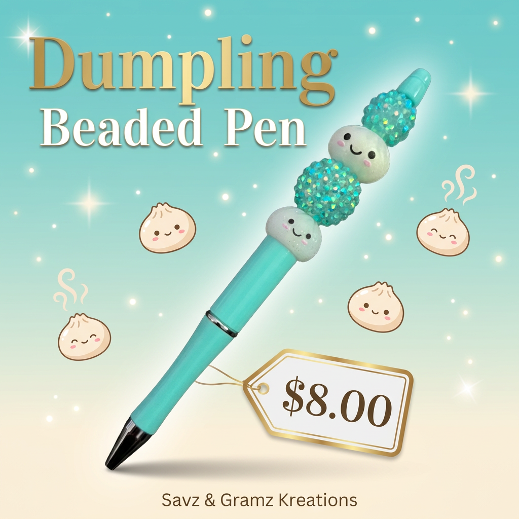 Cute Dumplings Sparkly Pen
