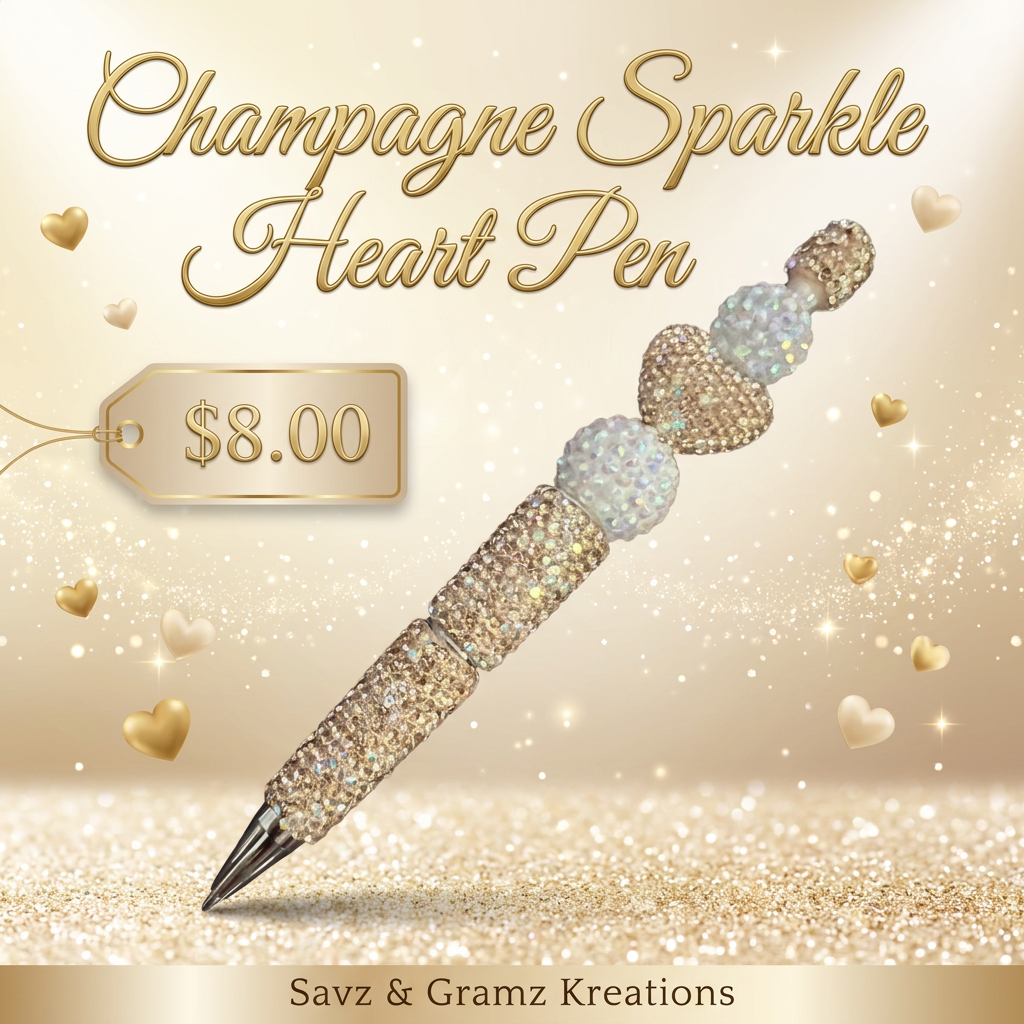 Champagne Heart Sparkling Pen