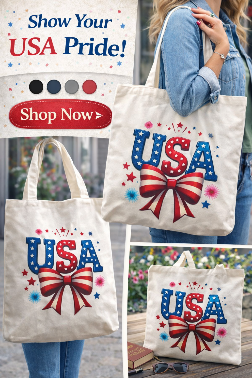 USA BOW Canvas Tote
