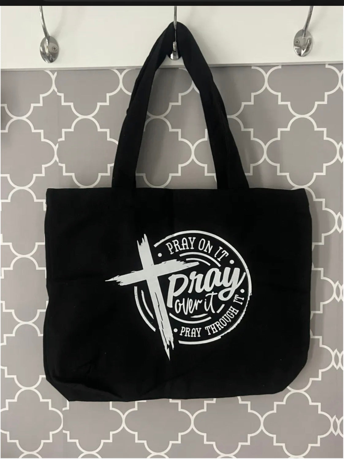 Pray Through it zippered canvas tote