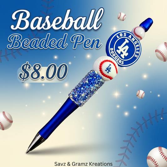 Blue Baseball Theme Pen