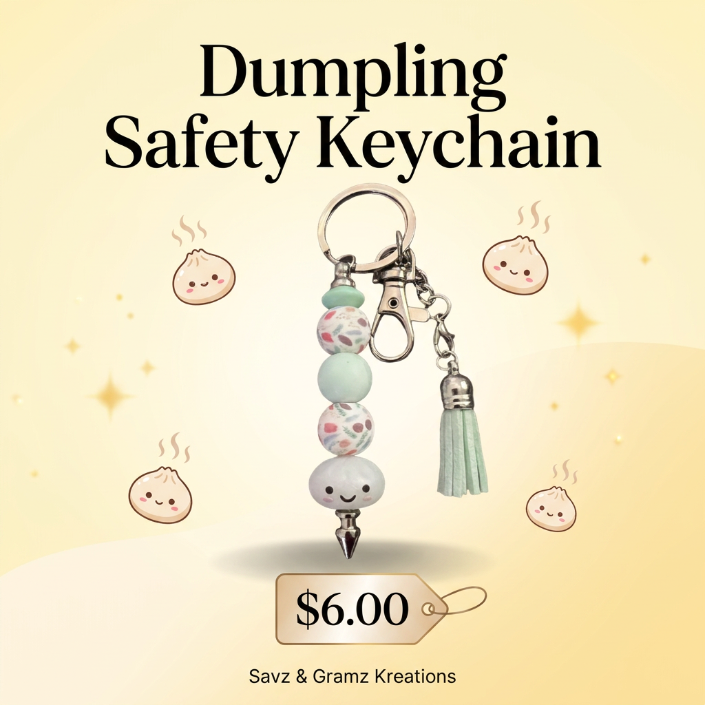 Cute Dumplings Safety Keychain