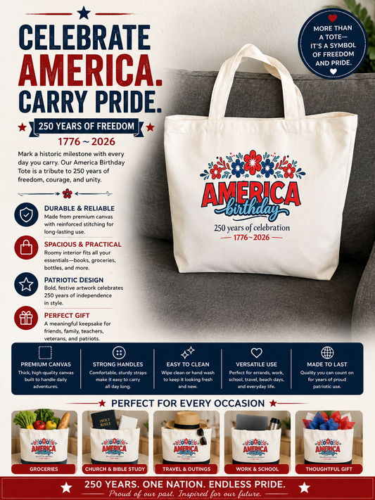 America Canvas Totebag