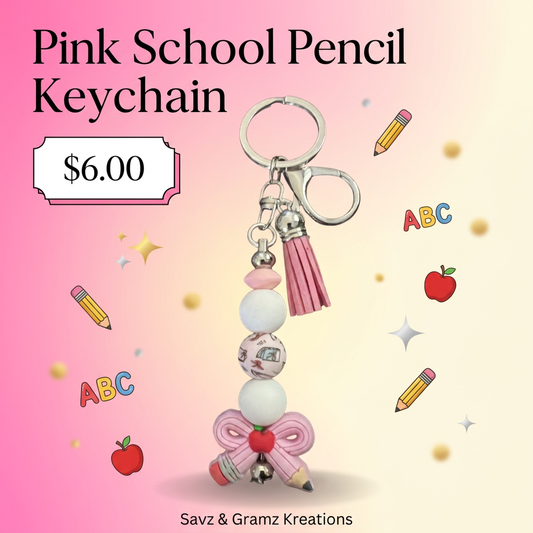 Cute pin Pencil Bow Keychain