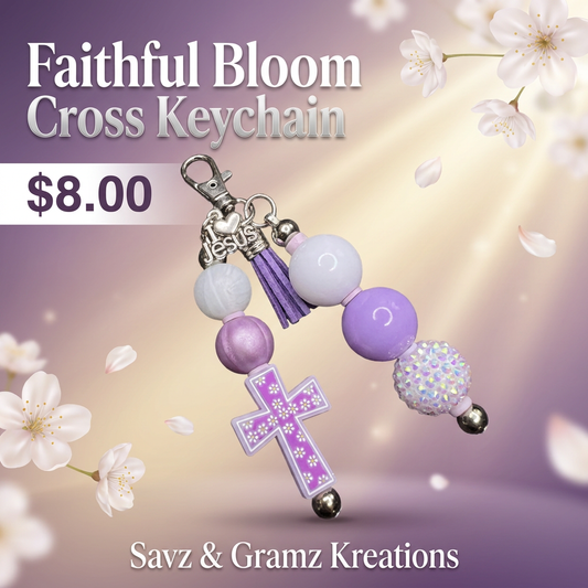 Lavender Jesus Theme Keychain