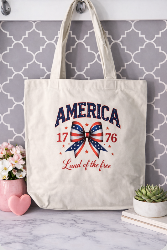 America Bow Canvas Tote