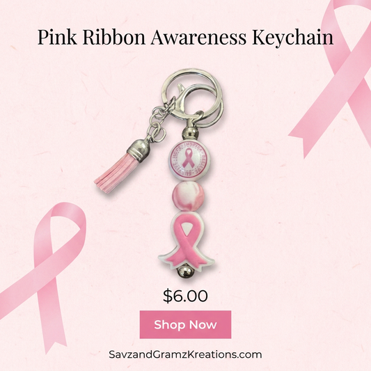 Pink Ribbon Keychain