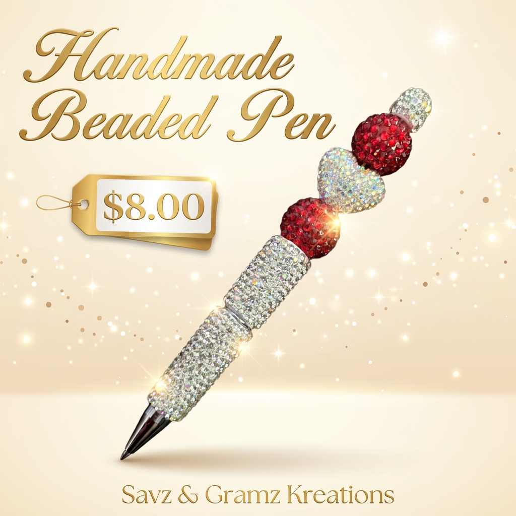 Sparky White Heart Pen