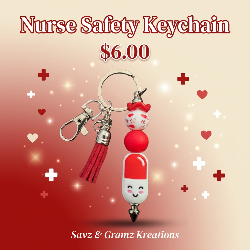 Nurse Safety Pill Keychain