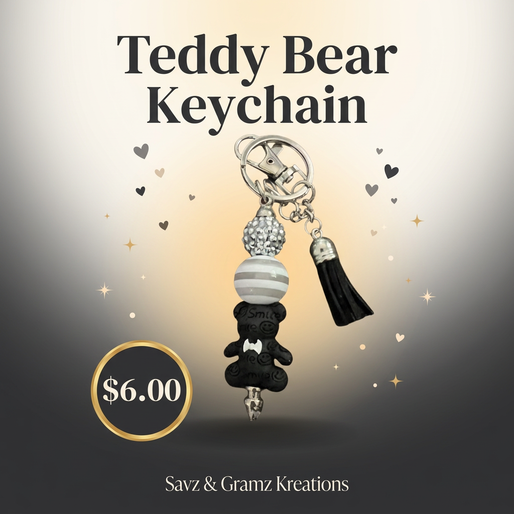 Cute Teddy Bear Safety Keychain