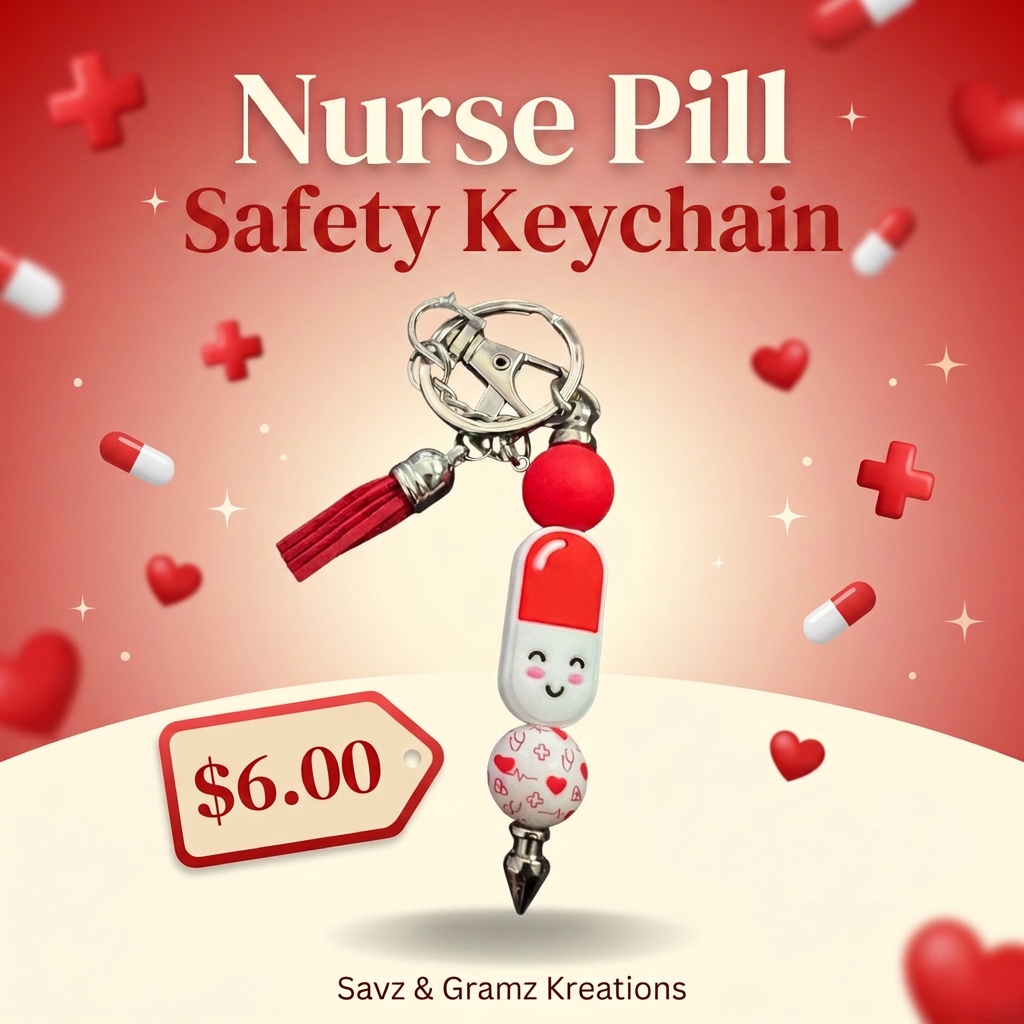 Safety cute pill keychain