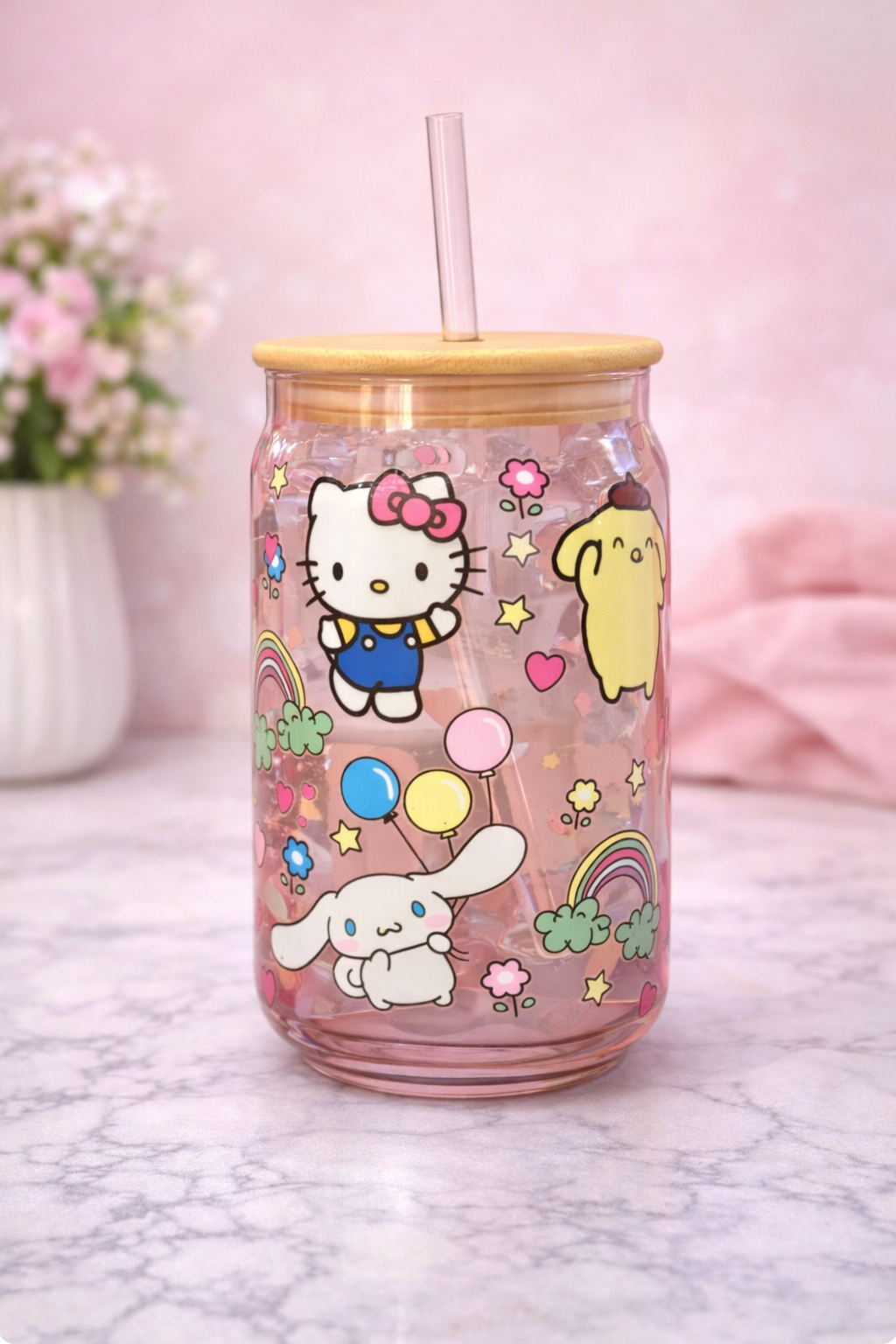Pink Baseball and Friends Cup
