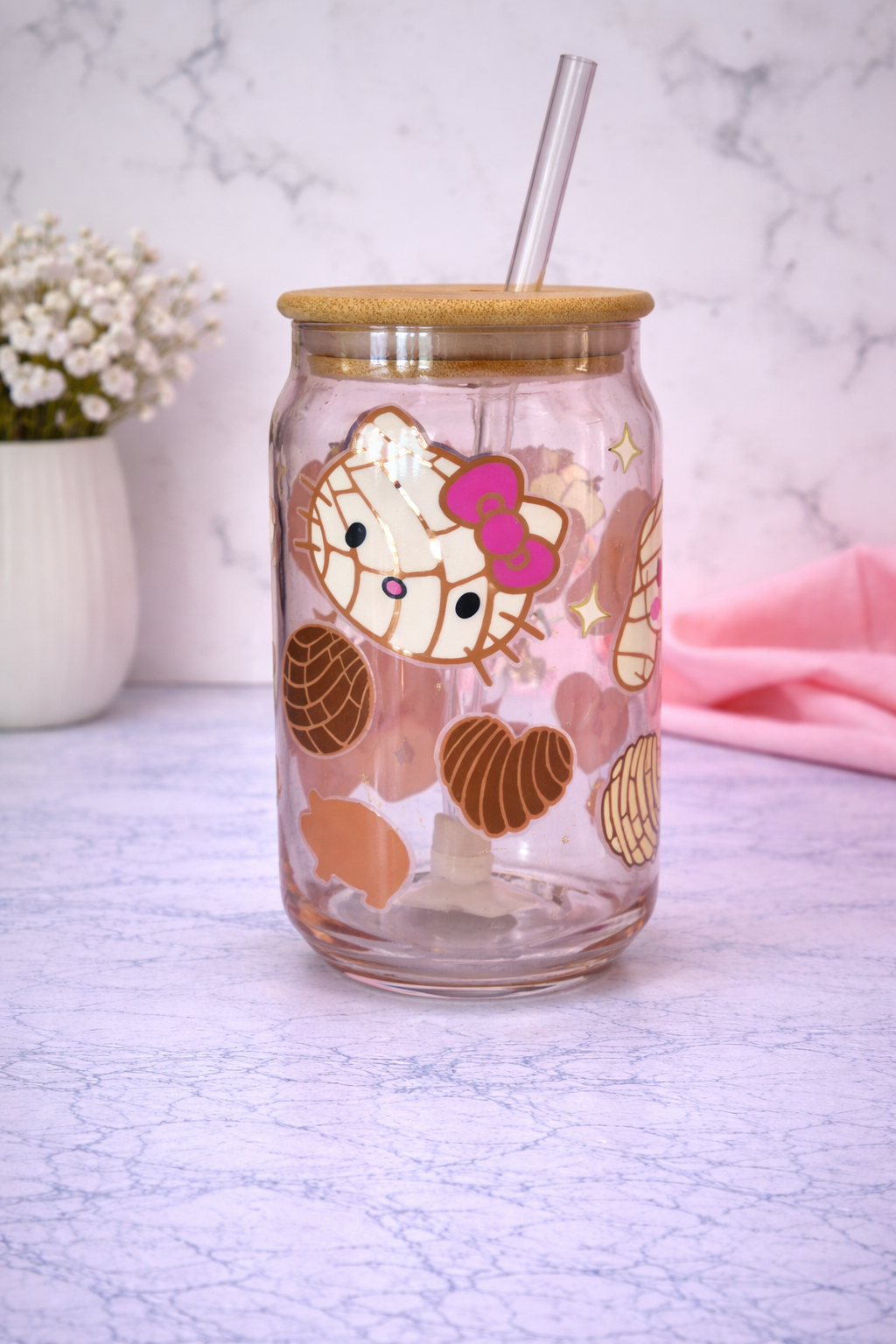 Pink Kitty Pan Dulce Tumbler