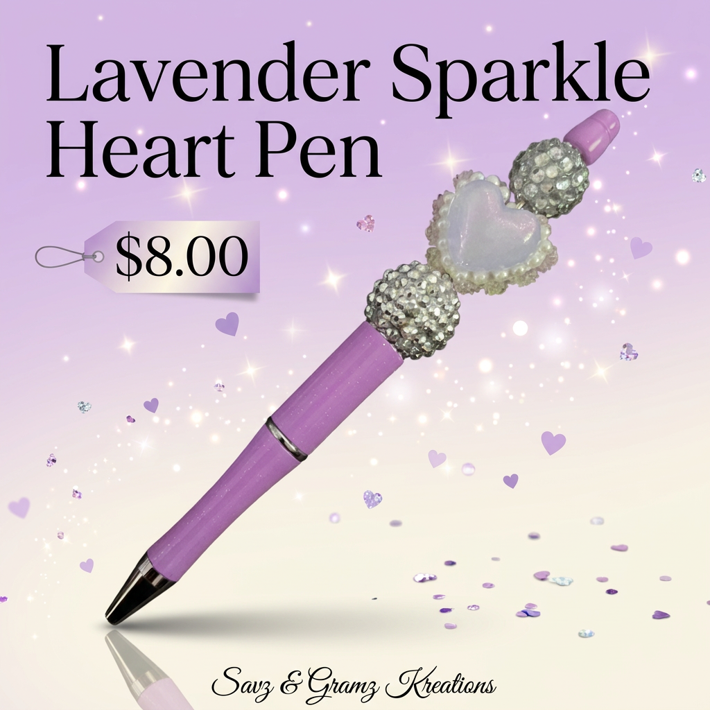 Lavender Heart Pen