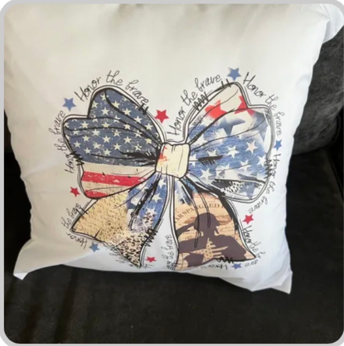 Patriotic Bow Military pillowcase