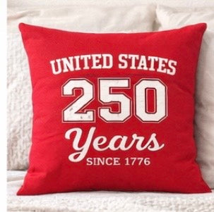 Red United States 250 years pillowcase