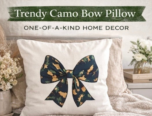 Camo Bow Pillow case