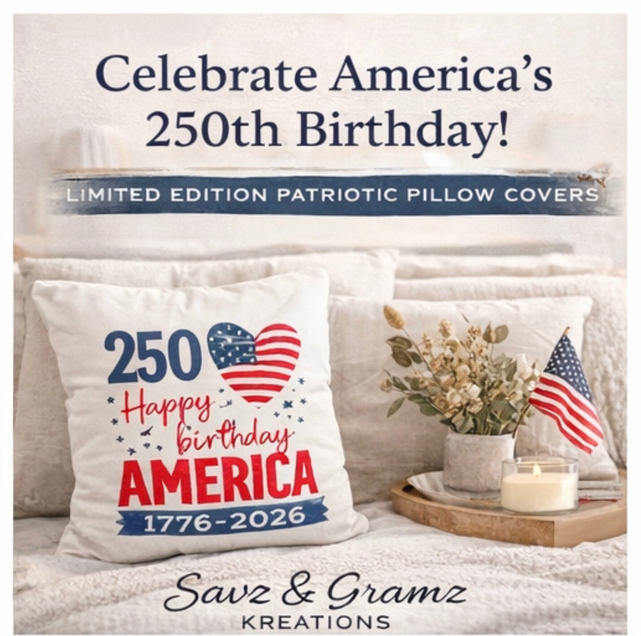 250th Happy Birthday America Pillow case